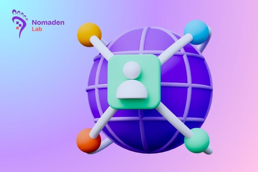 Ilustrasi koordinasi digital dan tips berkomunikasi efektif dengan studio web remote melalui platform manajemen proyek.